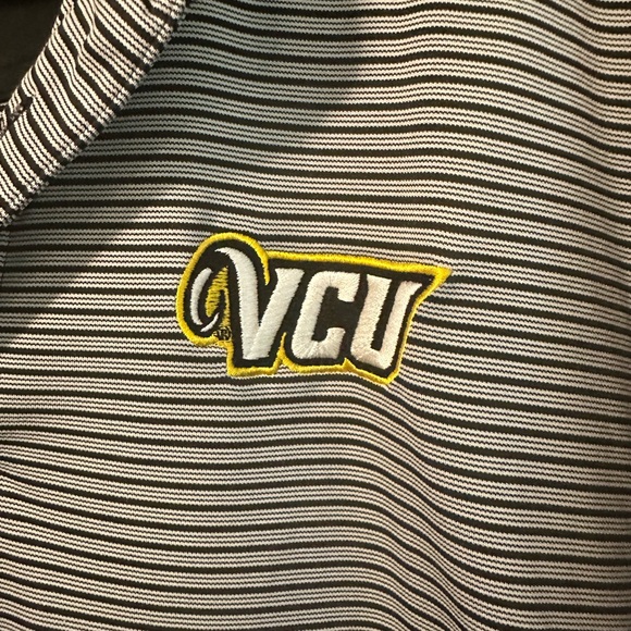 Virginia Commonwealth University black and white stripe polo - Picture 2 of 6